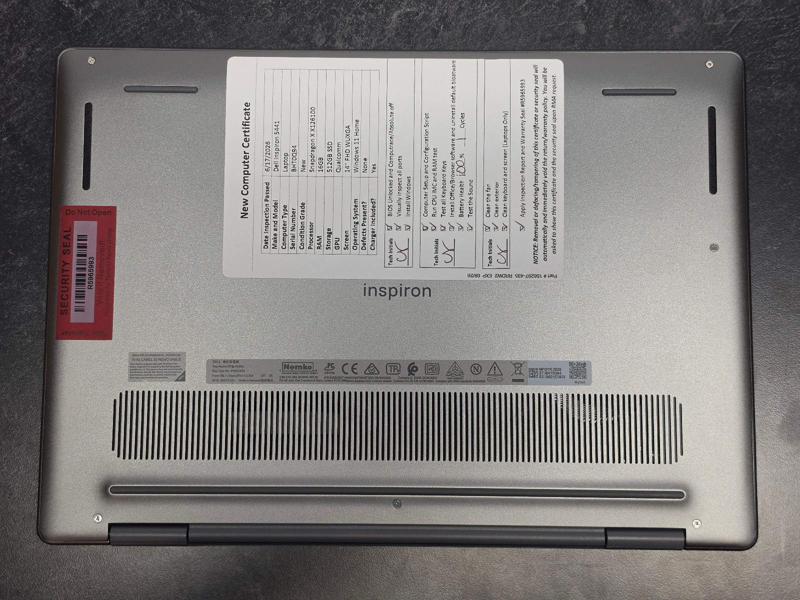NEW Dell Inspiron 14 5441 – Snapdragon X X126100, 16GB RAM, 512GB SSD, 1080p