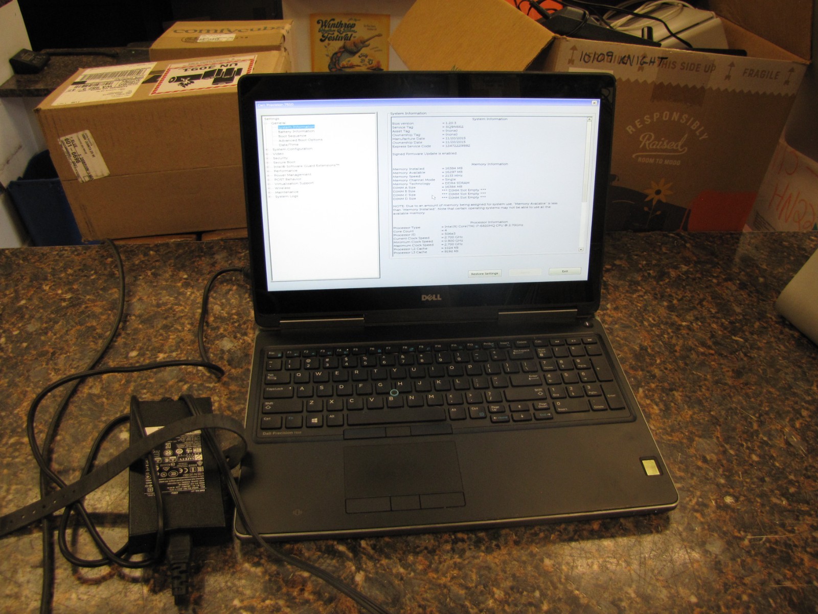 Dell Precision 7510 15″ Touchscreen Laptop Intel i7-6820HQ 2.70GHz 16GB RAM +HDD