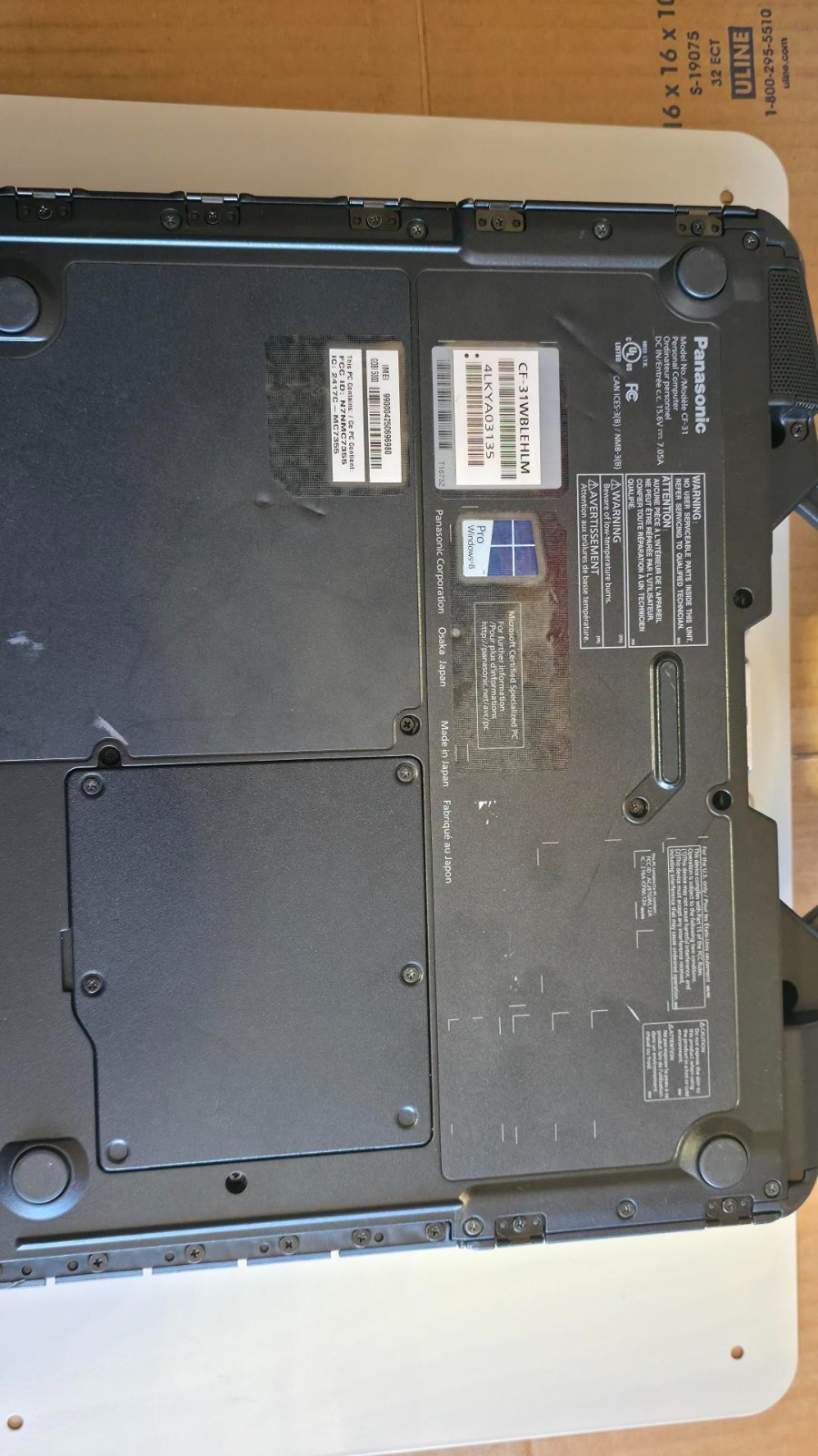 Panasonic Toughbook CF-31 13.1″ i5-3340M 2.70GHz 8GB RAM 500GB HDD Windows 10