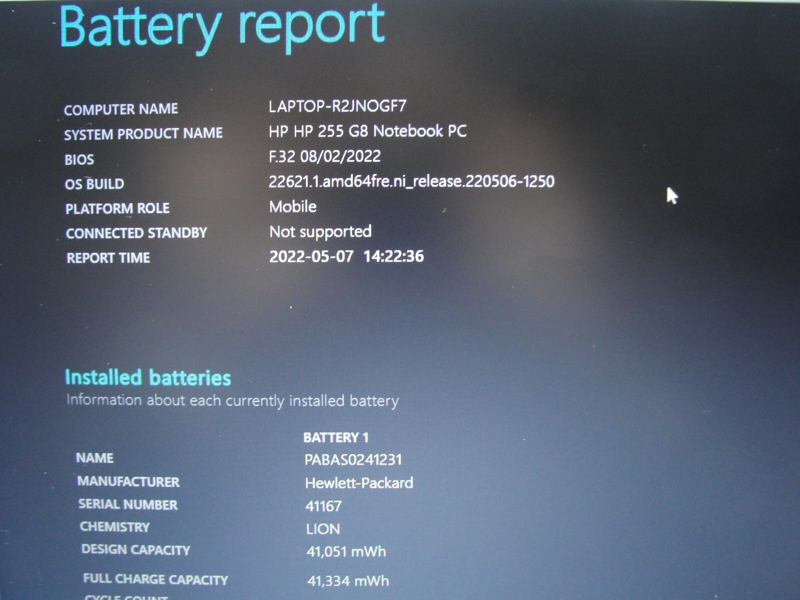 HP 255 G8 15.6” HD AMD 3020e 1.2GHz 4GB SSD Reset 128GB- Charger included