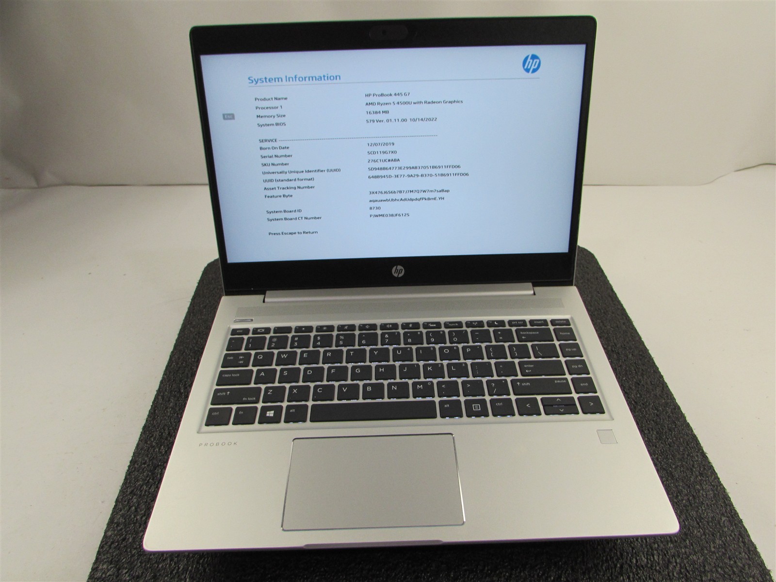 HP PROBOOK 445 (G7) 14″ FHD AMD RYZEN 5 4500U 512GB SSD 16GB RAM AMD GPU NO O.S