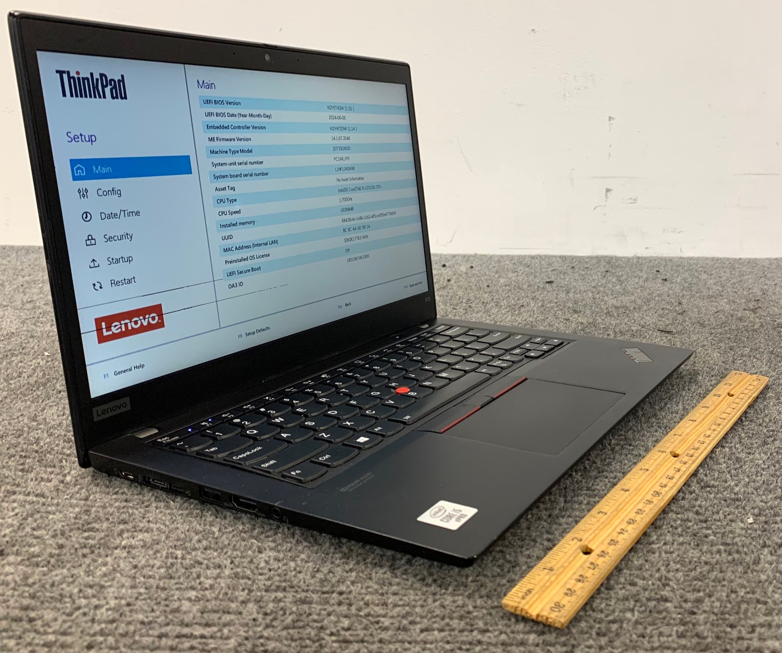Lenovo ThinkPad X13 Gen 1 13.3″ Laptop i5-10310U 16GB No Storage, Boots to BIOS