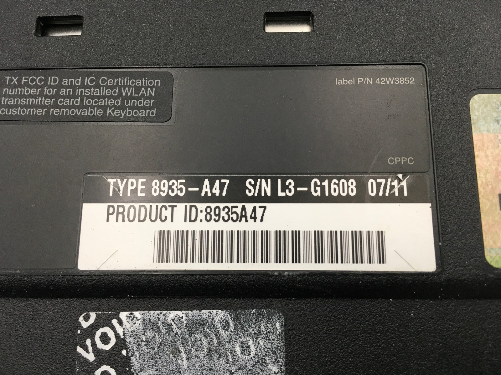 LENOVO THINKPAD R61 – BOOTS TO BIOS – INTEL CELERON 540 – NO RAM – READ – BB
