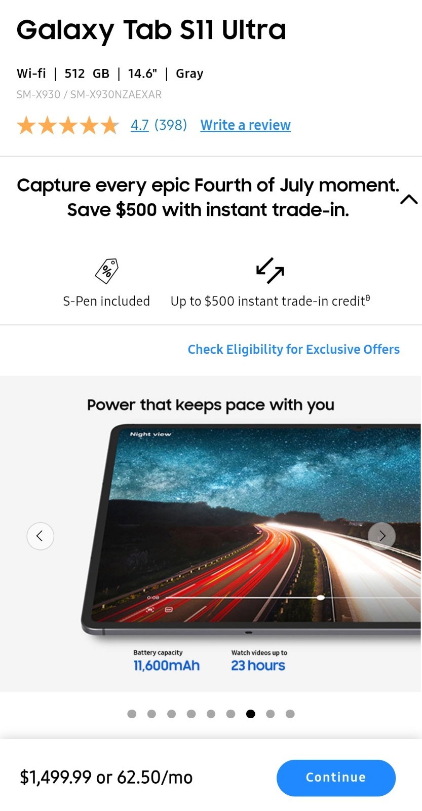 Samsung Galaxy Tab S11 Ultra Wi-Fi 512GB 14.6″ Gray