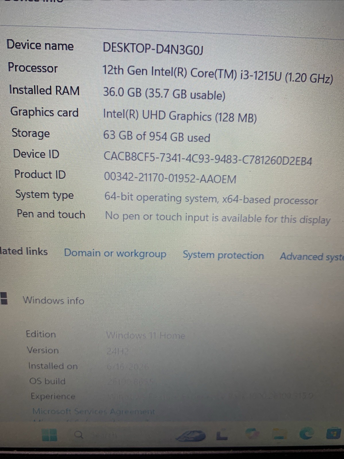 Lenovo V15 G3 82TT FHD 15.6″ i3-1215U 1.2GHz 32GB RAM 1TB SSD UHD Graphics Win11