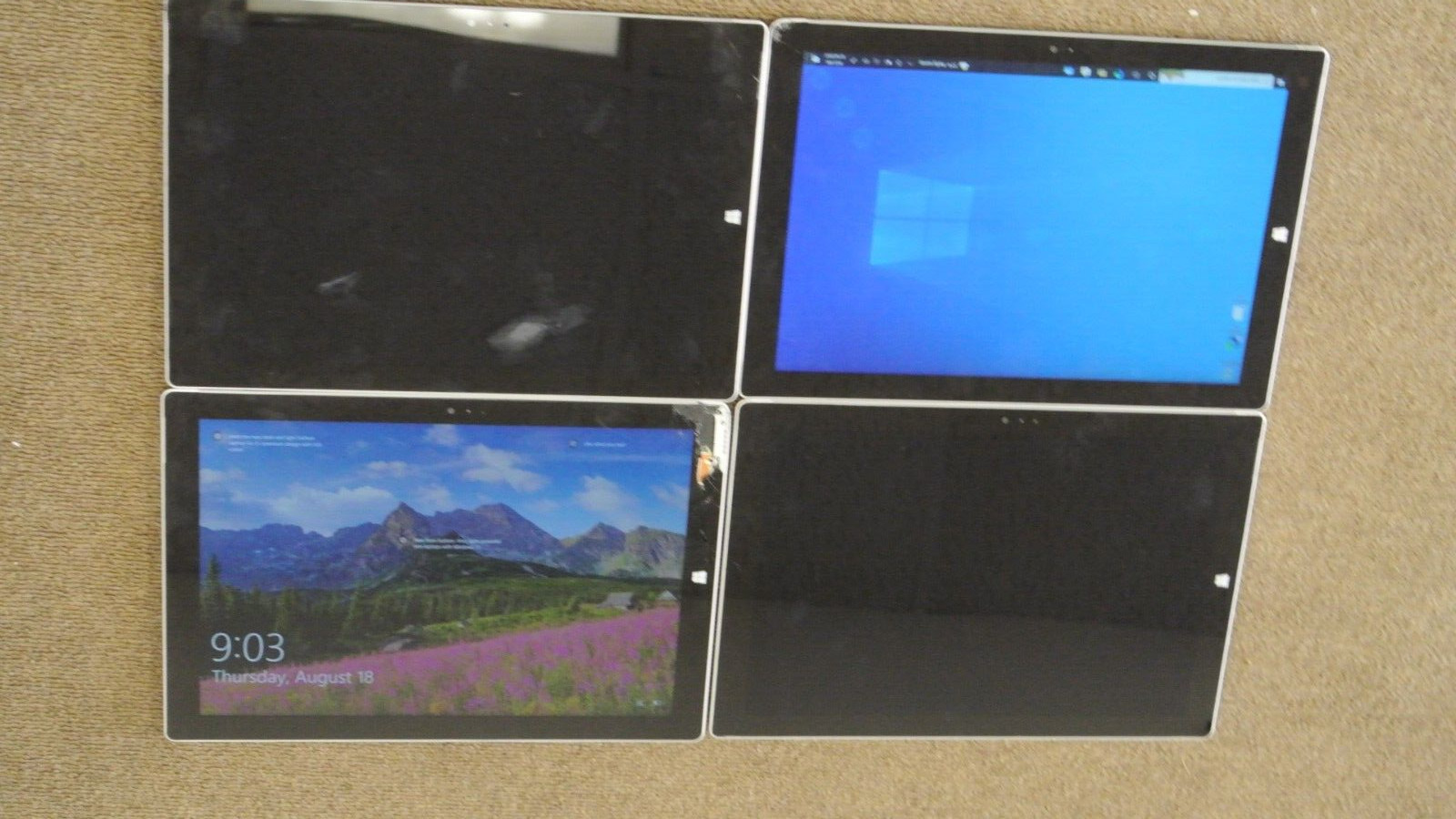4 X MS Surface Pro 3 1631 i7-4650u 1.7-2.3 Ghz,8 GB,256 SSD for parts only