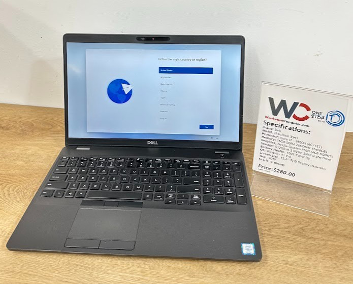 Dell Precision 3541, Core i7 9850H, 16GB, Quadro P620, 512GB SSD 2019 100% Batte