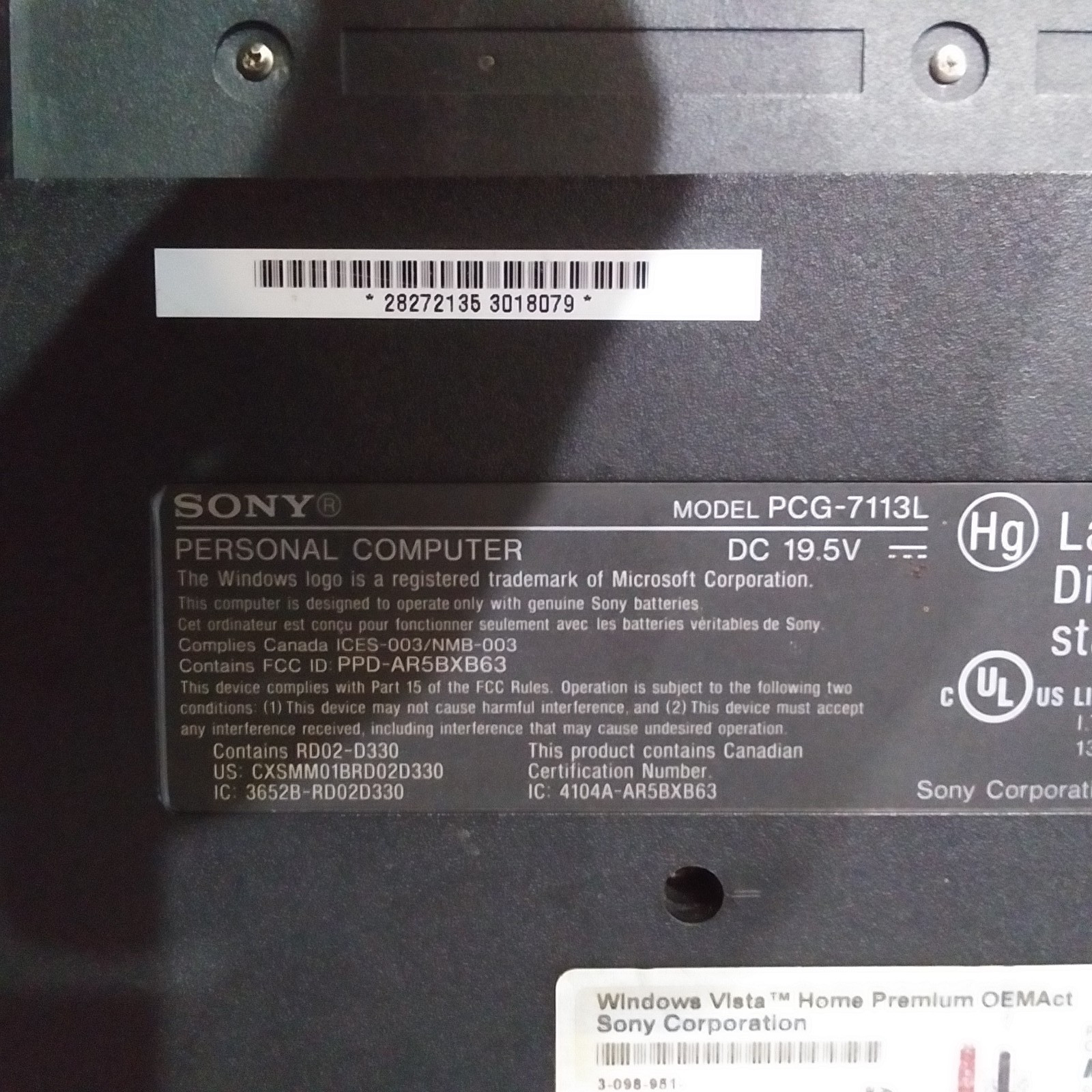 Compaq Presario CQ57 CQ57-339WM Intel Celeron B800 Laptop NO POWER CORD
