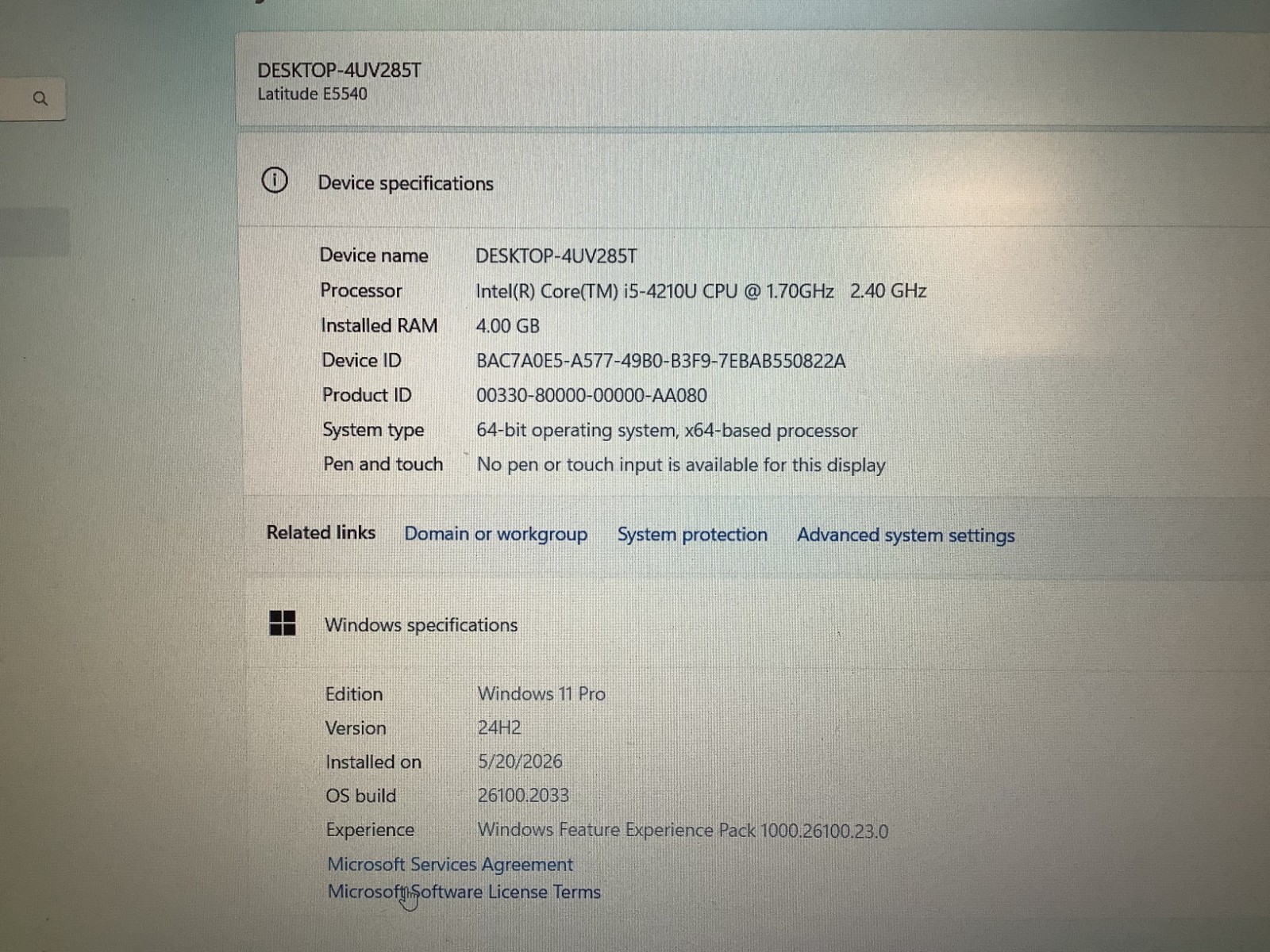 Dell Latitude E5540 Intel i5-4210U 1.7GHZ 4GB 500GB HDD Windows 11 Pro Read Desc
