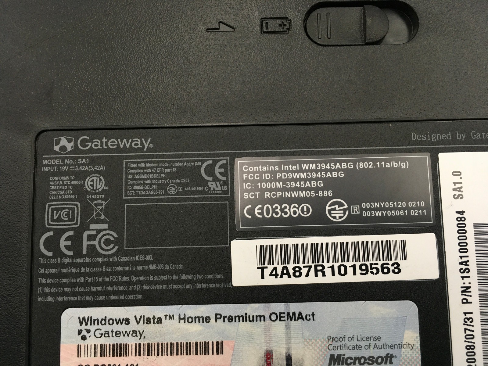GATEWAY M SERIES SA1 – FOR PARTS/MISSING COMPONENTS – NO CPU – NO RAM – READ -BB
