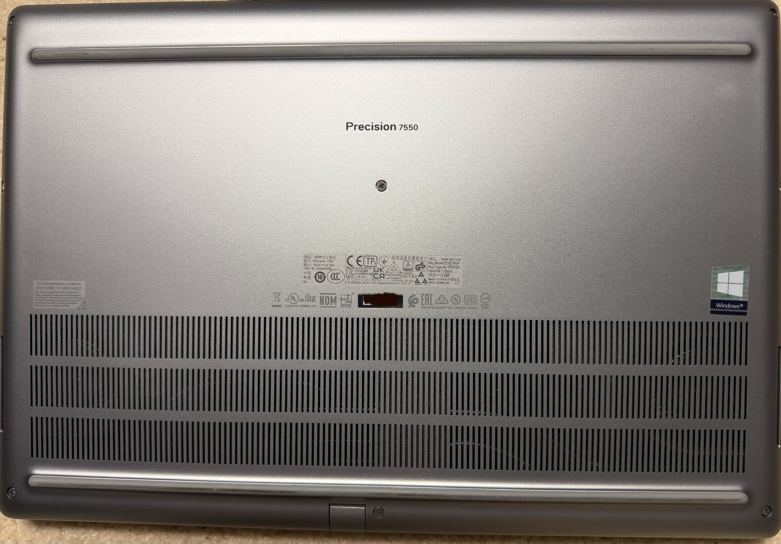 Dell Precision 7550 laptop, i7-10750H, 32GB RAM, Nvidia Quadro T2000, 1TB SSD