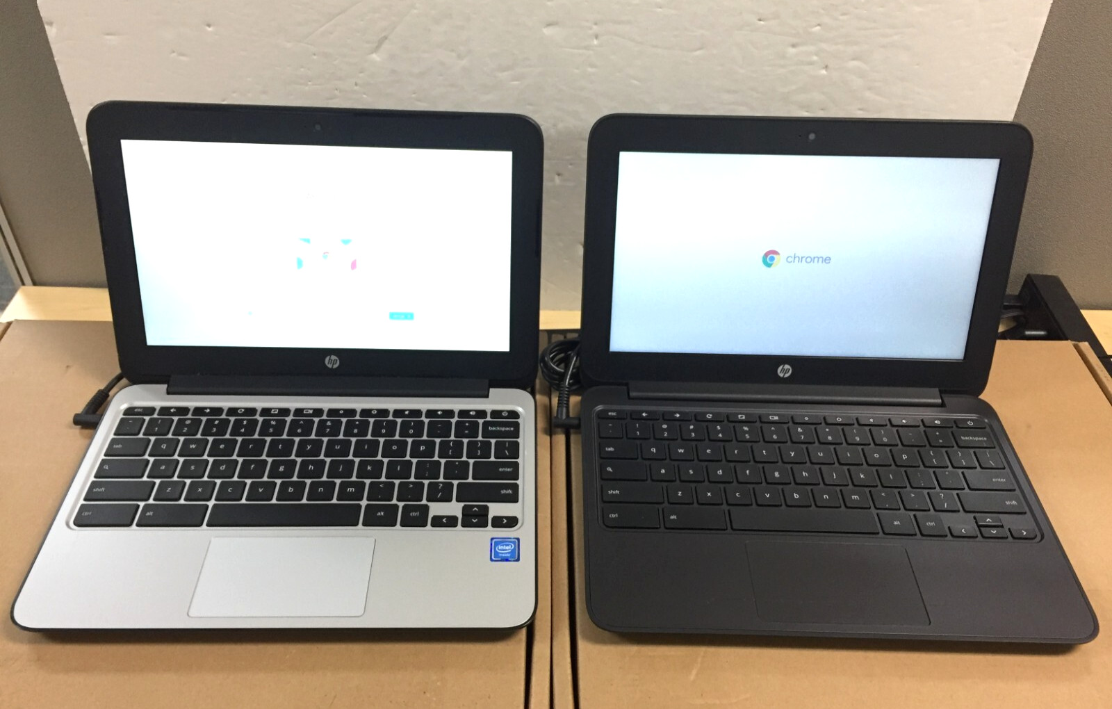 Lot of 2 HP Chromebook 11 G4 11.6″/Intel N2840/4GB RAM/16GB SSD/ChromeOS