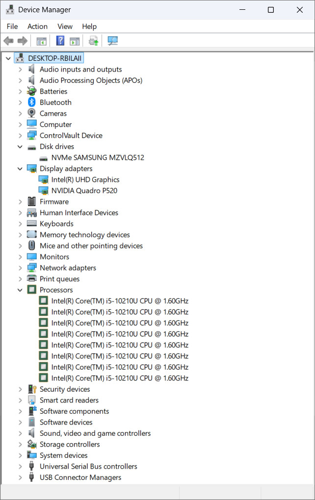 Dell Precision 3550 15.6″ i5-10310U 16GB 512GB M.2 SSD Quadro P520 W11PRO T9-A11