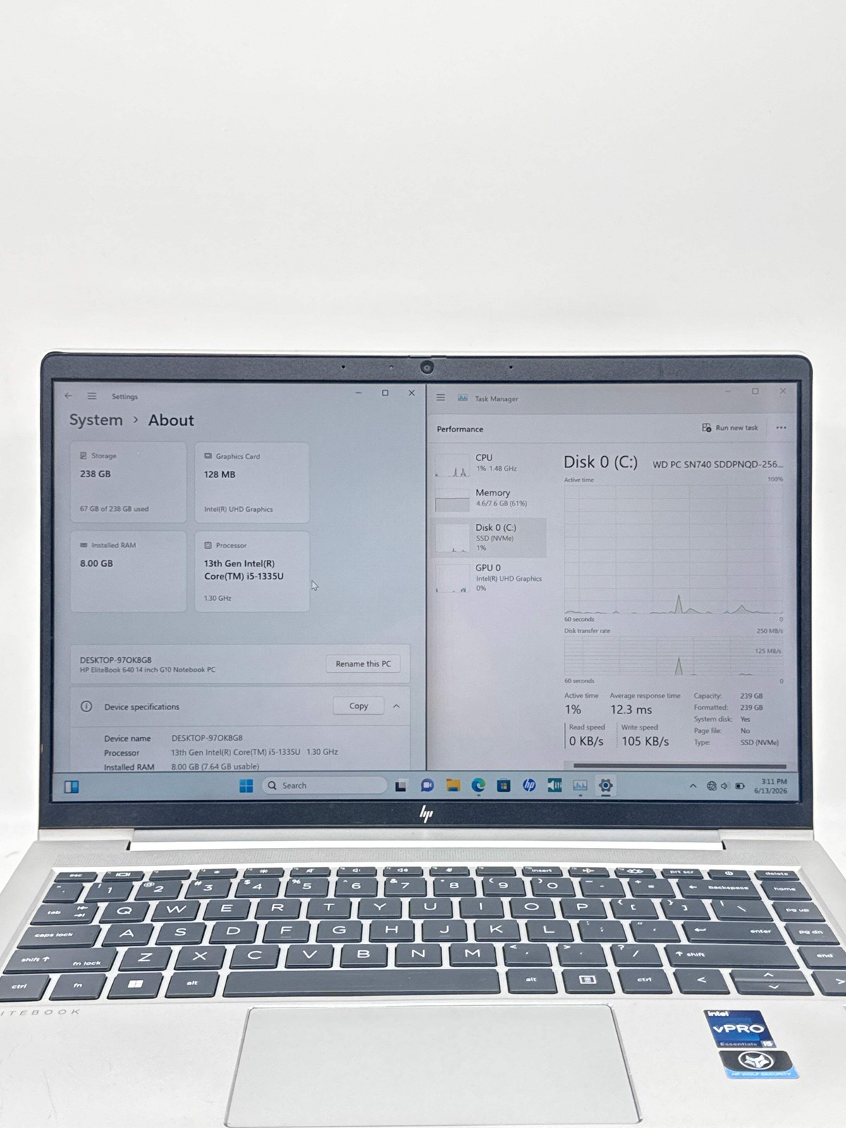 HP EliteBook 640 G10 14″ Intel Core i5-1335U 8GB RAM 256GB SSD Used #16
