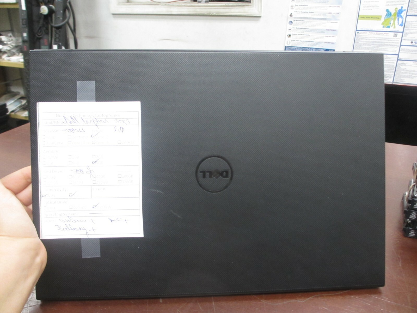 Dell Inspiron 3543 15.6″ i3-5005U 2.0GHz 8GB 500GB DVD-RW Web-Cam Laptop +AC