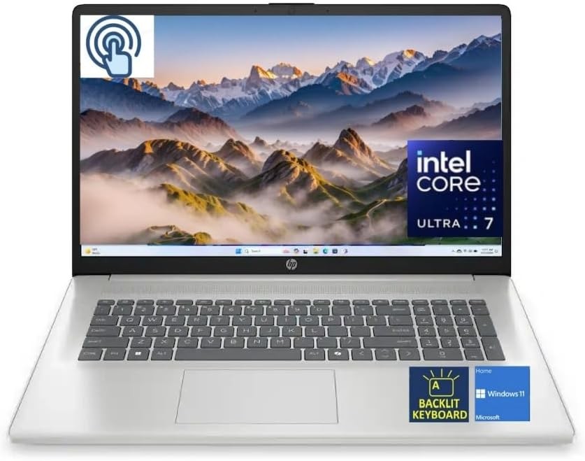 HP 17″ HD+Touch & Backlit Laptop AI PC Intel Core Ultra 7 255U UpTo 64GB 4TB SSD
