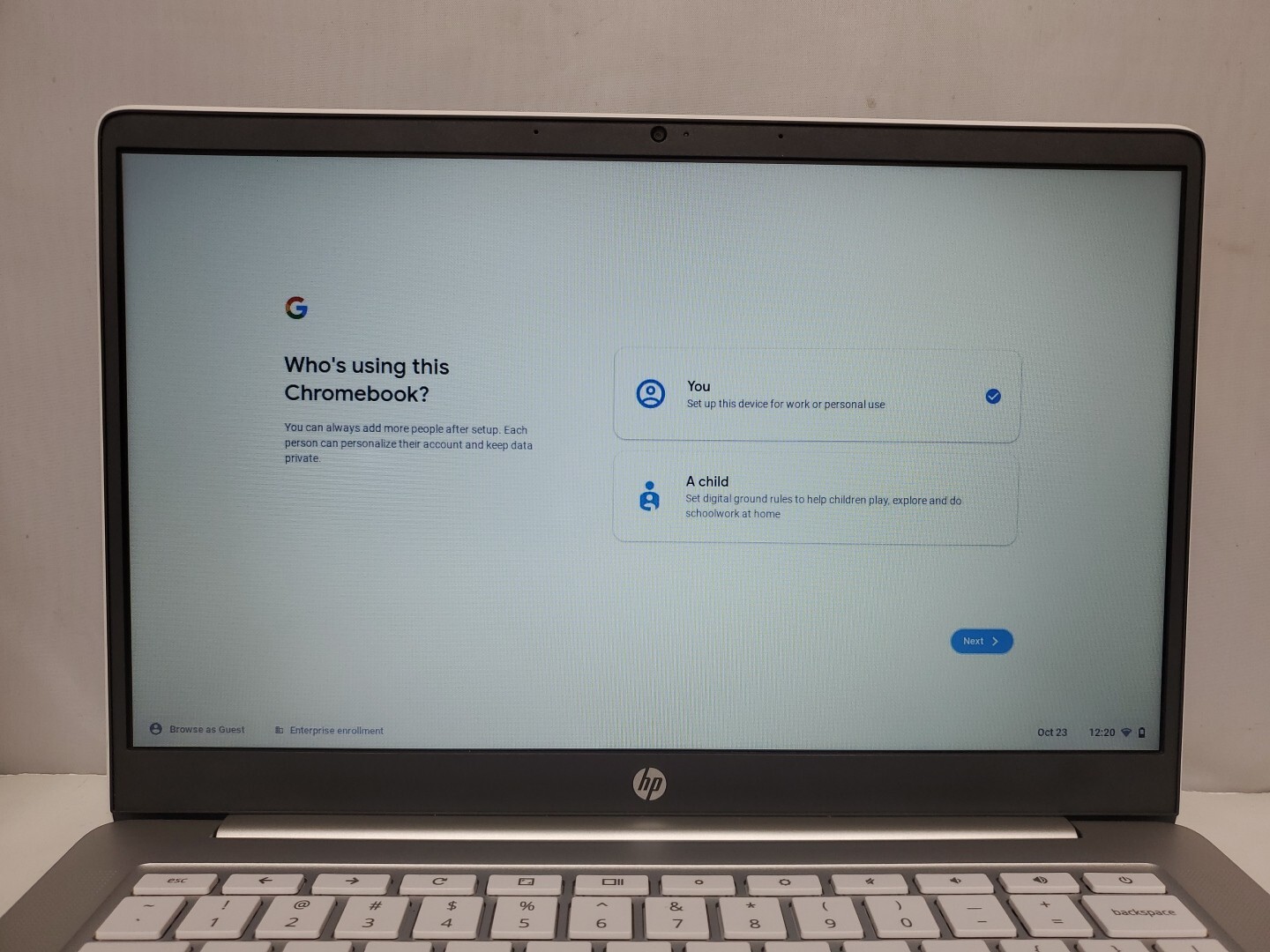 HP Chromebook 14″ 14a-na0122od Intel Pentium Silver N5030 4GB 64GB Ceramic White