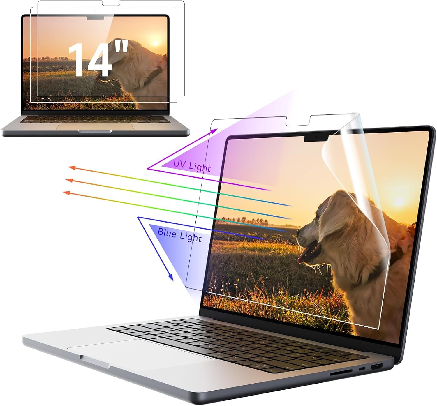 Blue Light Blocking Matte Screen Protector – 2 Pack for MacBook Pro 14-inch M1 M