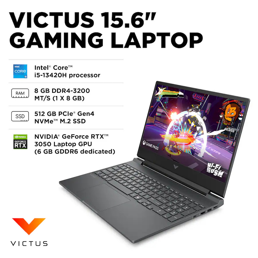 🔥 HP Victus 15.6 Intel i5-13420H/8G/512GB SSD/GeForceRTX3050 Gaming 15-fa2013dx