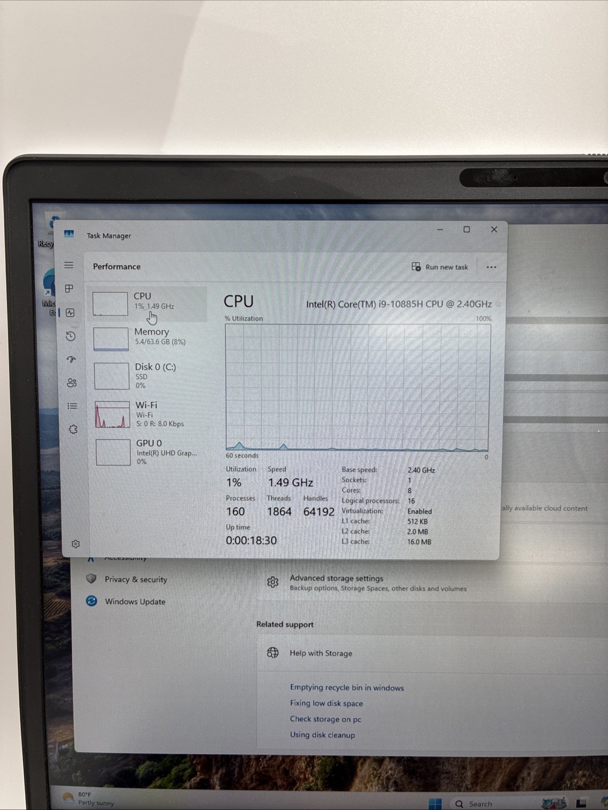 Dell Precision 7550 Intel Core i9-10 64GB 512 SSD (LIGHT SCREEN BURN) | L18