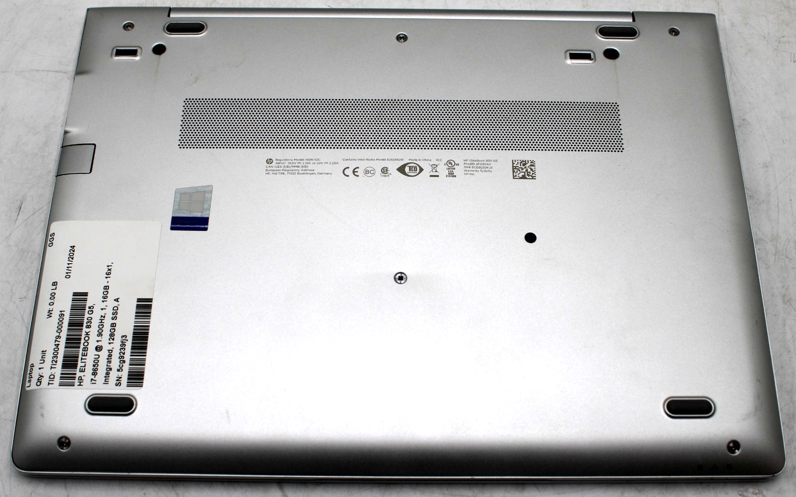 13.3″ HP EliteBook 830 G5 Laptop i7-8650U 1.90GHz 16GB RAM 128GB SSD Win 11 *B*