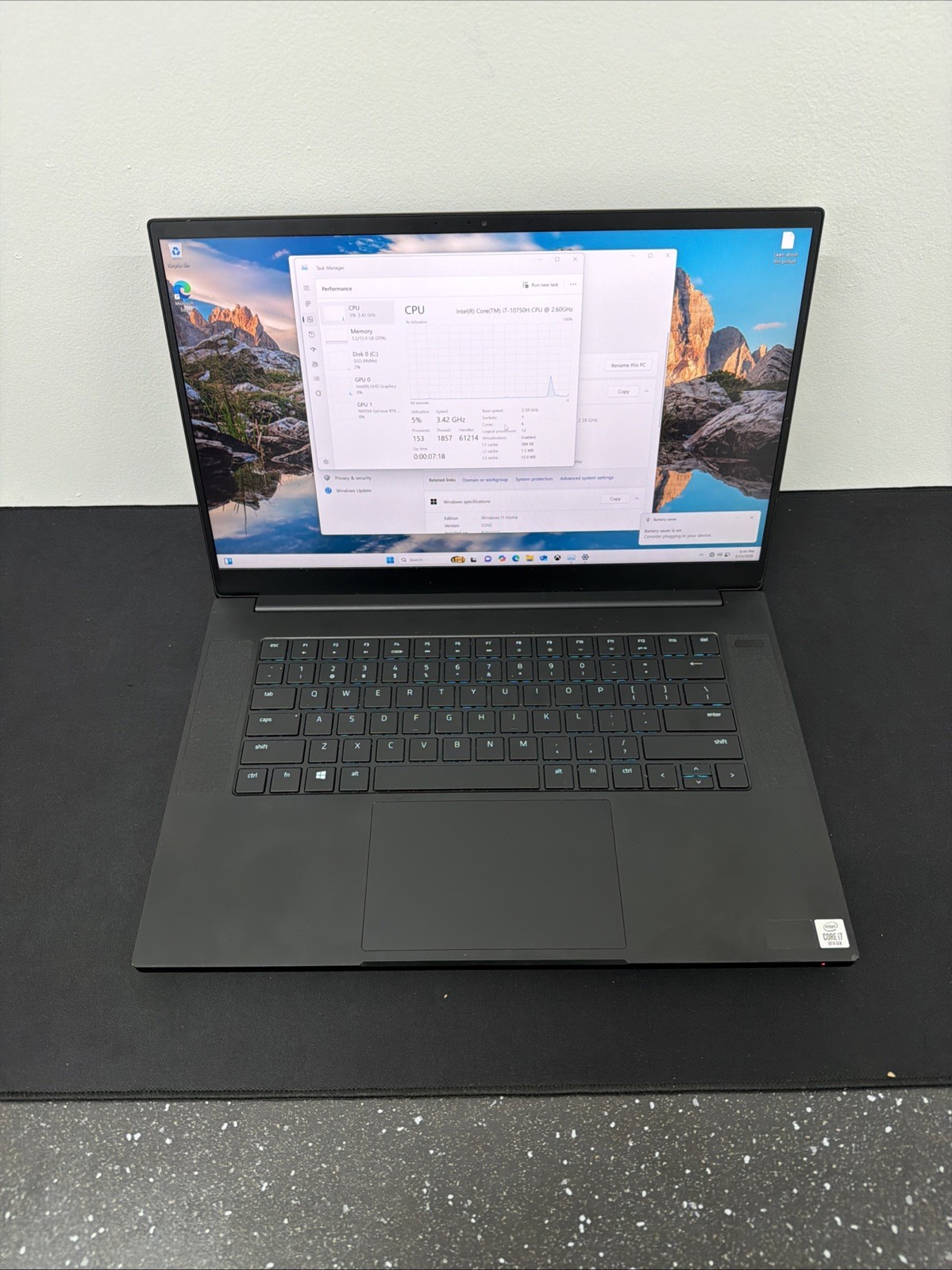 Razer Blade 15 Base Gaming Laptop: Intel Core i7-10750H, NVIDIA GeForce RTX 3070