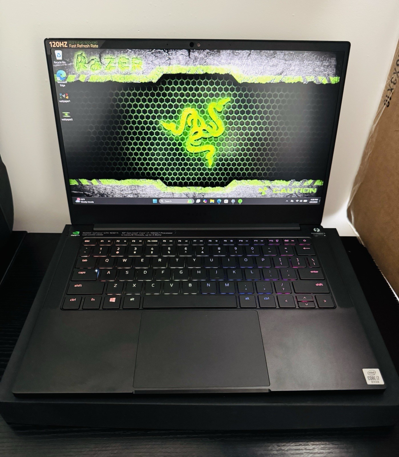 RAZER BLADE 13 GAMING LAPTOP i7 10th GEN.GTX 1650Ti/16GB RAM,500GB SSD+OG BOX.