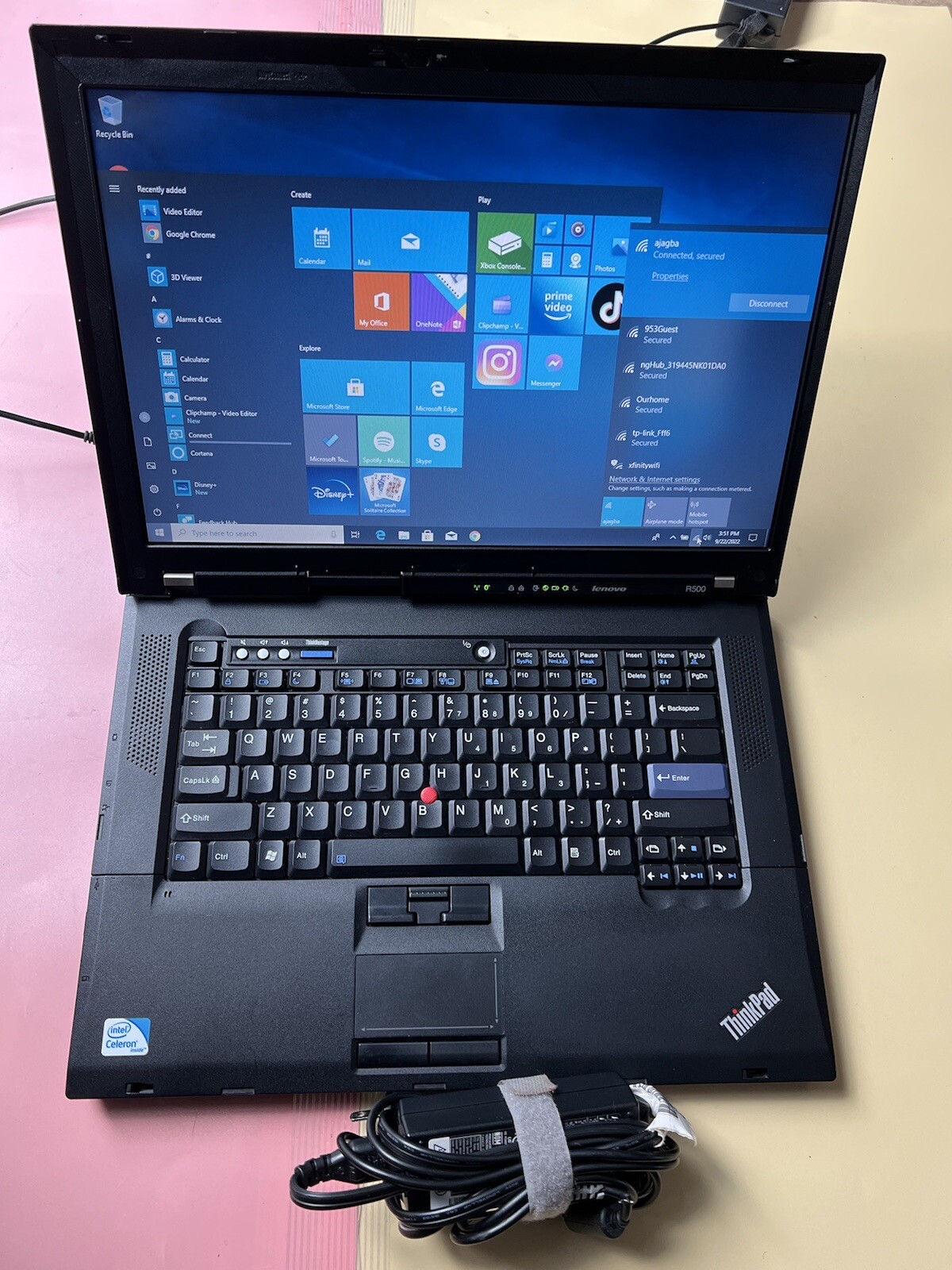 Lenovo Thinkpad R500 15.6″ Intel Celeron 4GB RAM 128GB SSD WEBCAM BLUETOOTH