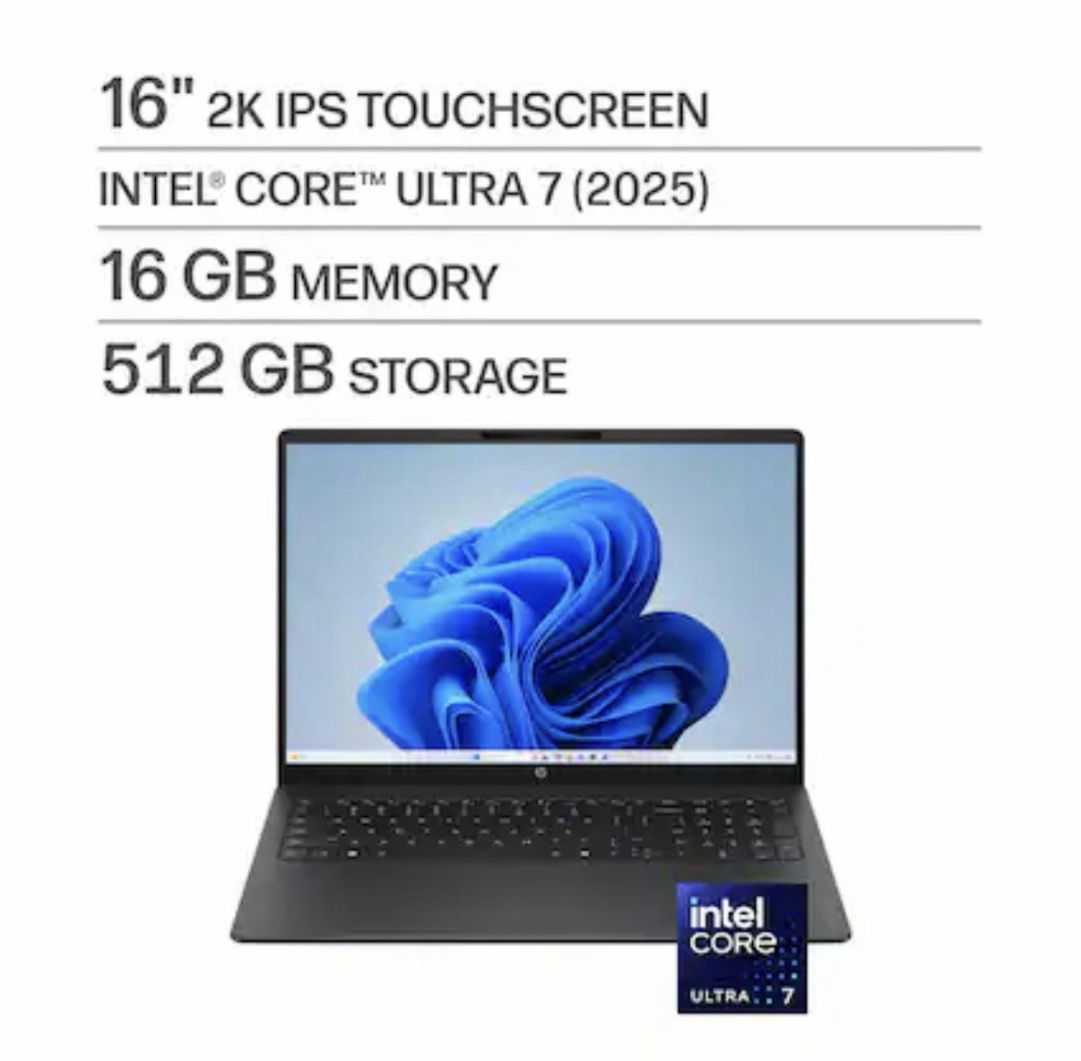 HP OmniBook 3 16″ 2K Touchscreen Laptop Intel Core Ultra 7 / 16GB / 512 SSD New