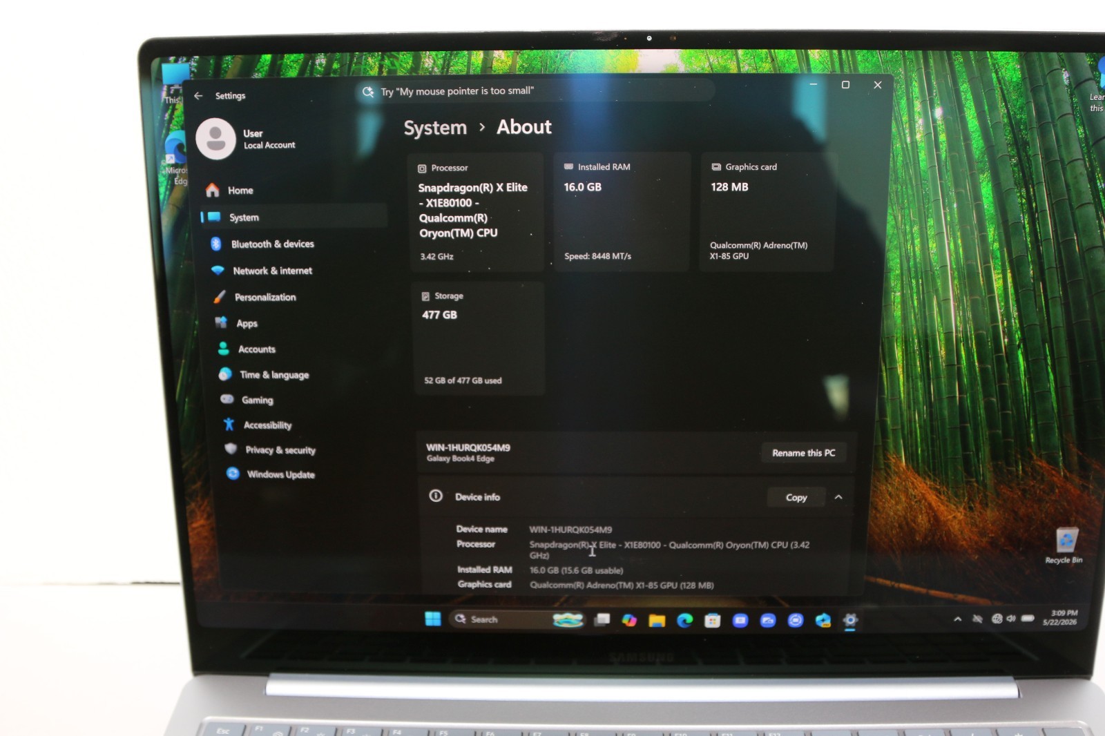 Samsung Galaxy Book4 Edge 16 QHD+ TOUCH 3.4GHz Snapdragon X Elite16GB 512GB