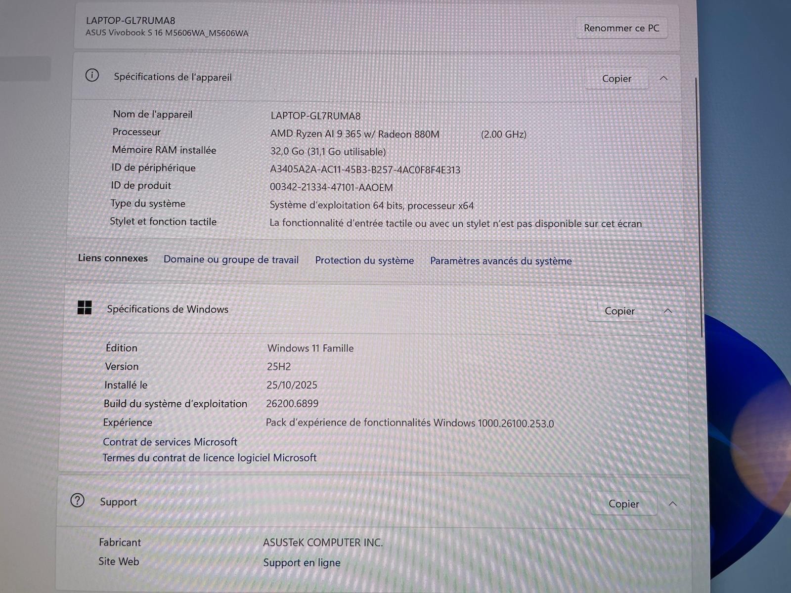 ASUS Vivobook S16 16″ OLED AMD Ryzen AI 9 365 2.0GHz 32GB 1TB SSD W11H Laptop SL