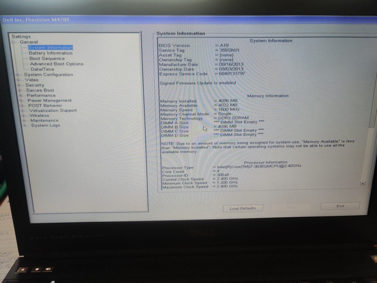 Dell Precision M4700 15″ Laptop Intel Core i7-3630QM @ 2.4 GHz-BOOTS/B-GRADE