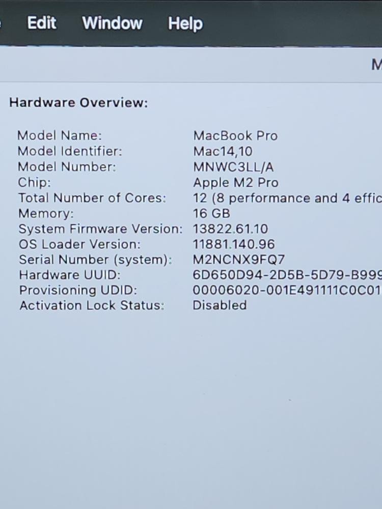 MACBOOK PRO 16.2″/16GBRAM/512SSD/M2 PRO CHIP (DJ1038582)