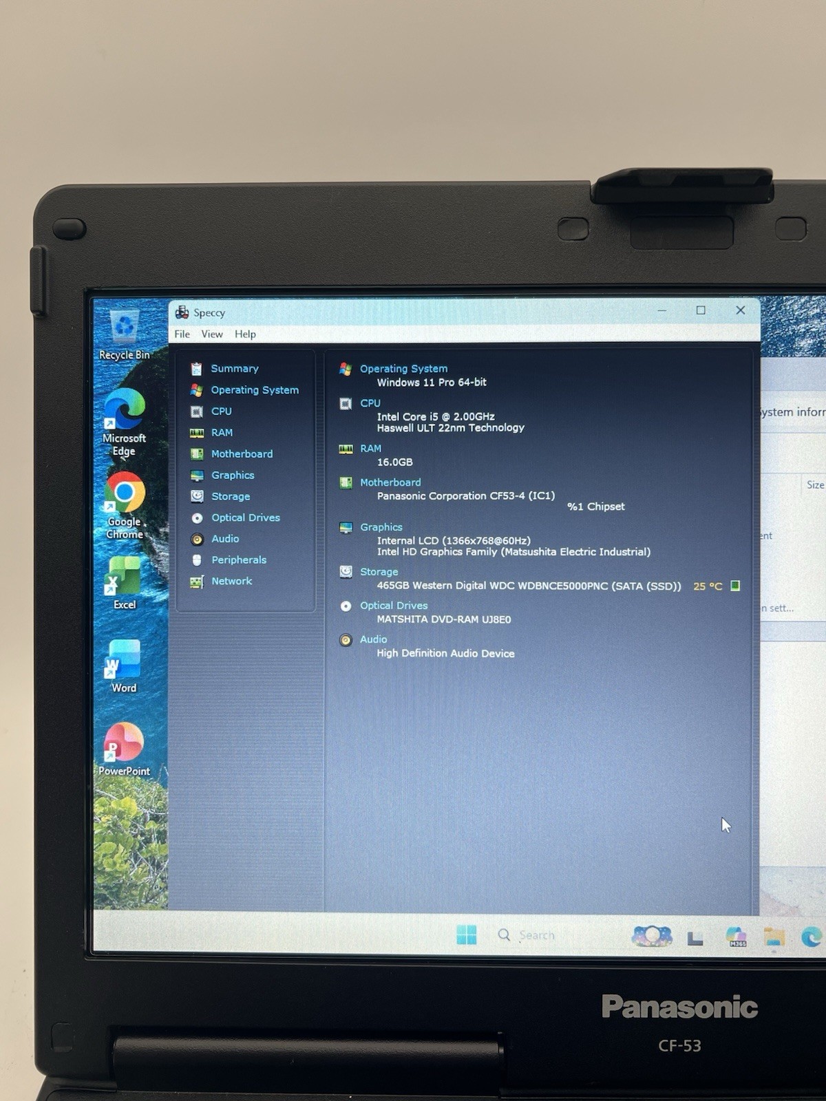 Panasonic Toughbook CF-53 mk4 Core i5-4310u 2.00GHz, 16GB Ram 500GB SSD, W11