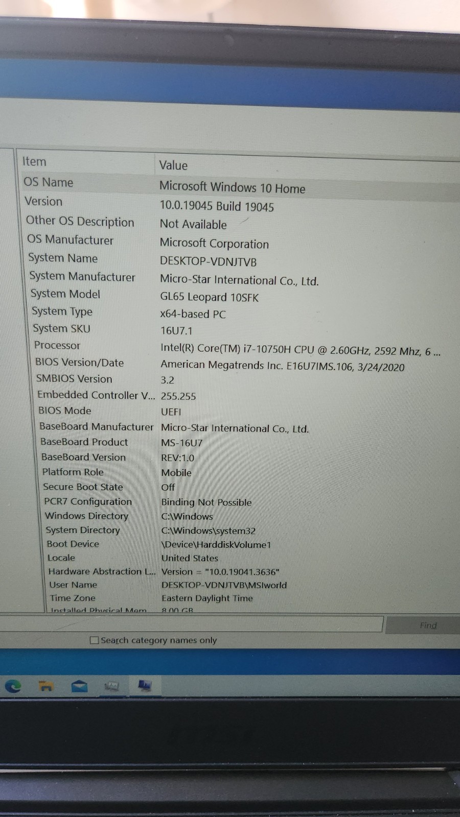 MSI Leopard GL65 MS-16U7 15.6″ i7-10750H 16GB RAM 512GB SSD 2TB HD GeForce RTX