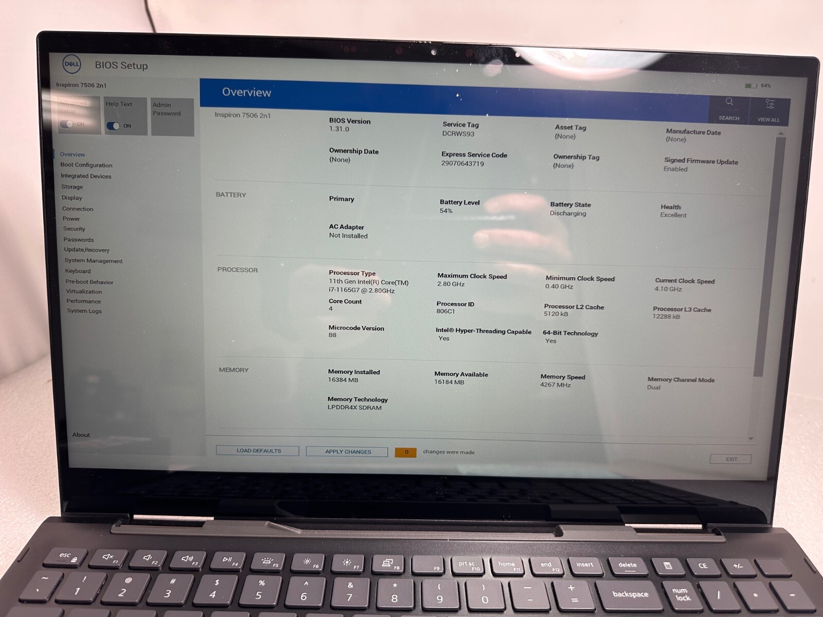 Dell Inspiron 7506 2 IN 1 Core i7-1165G7 @ 2.80GHz 16GB ram 1TB ssd READ
