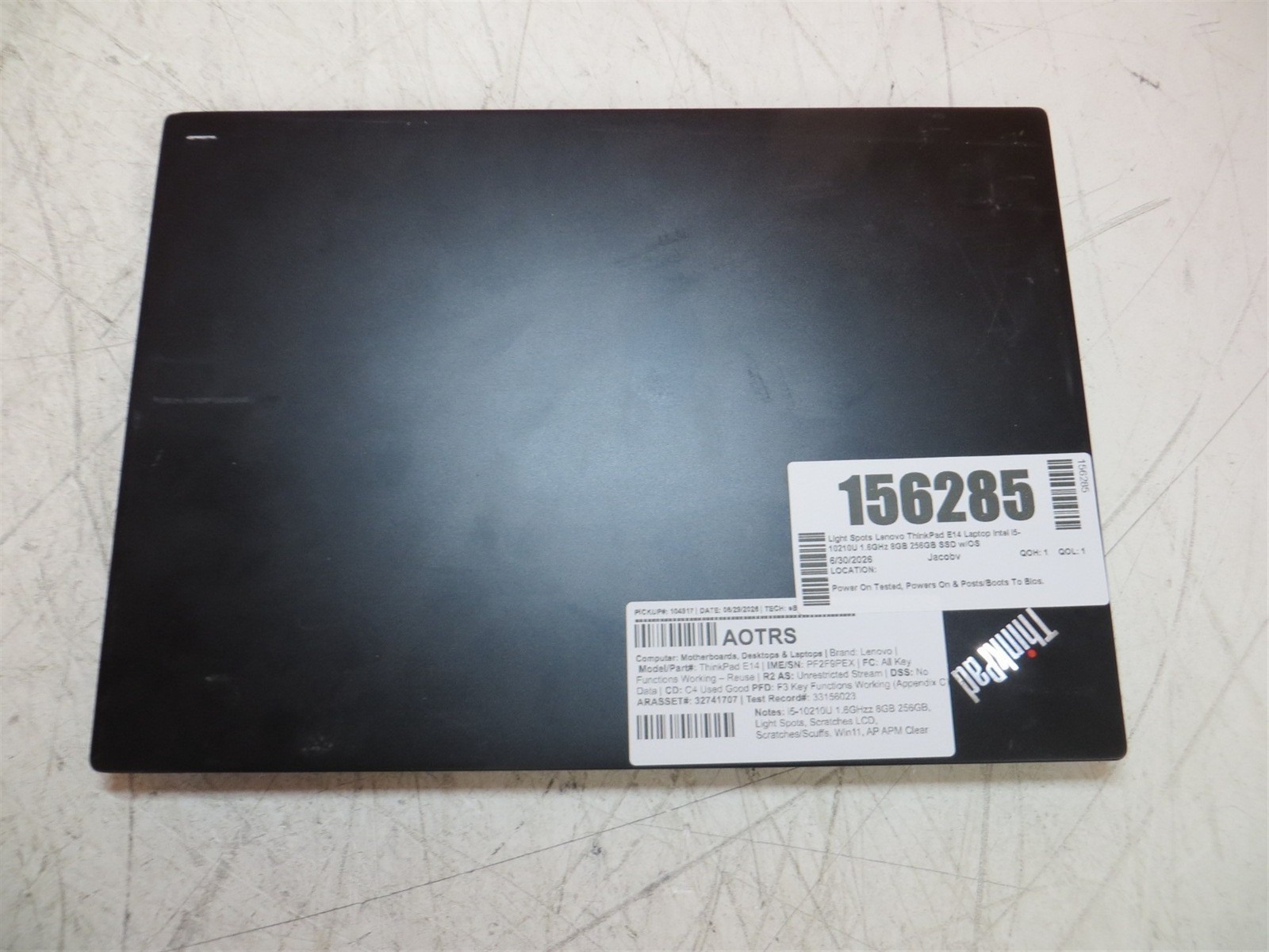 Light Spots Lenovo ThinkPad E14 Laptop Intel i5-10210U 1.6GHz 8GB 256GB SSD w/OS