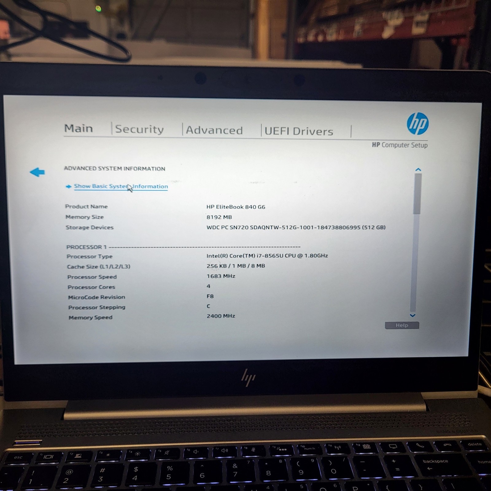 Scratched LCD HP EliteBook 840 G6 Laptop Intel i7-8565U 1.8GHz 8GB 512GB SSD
