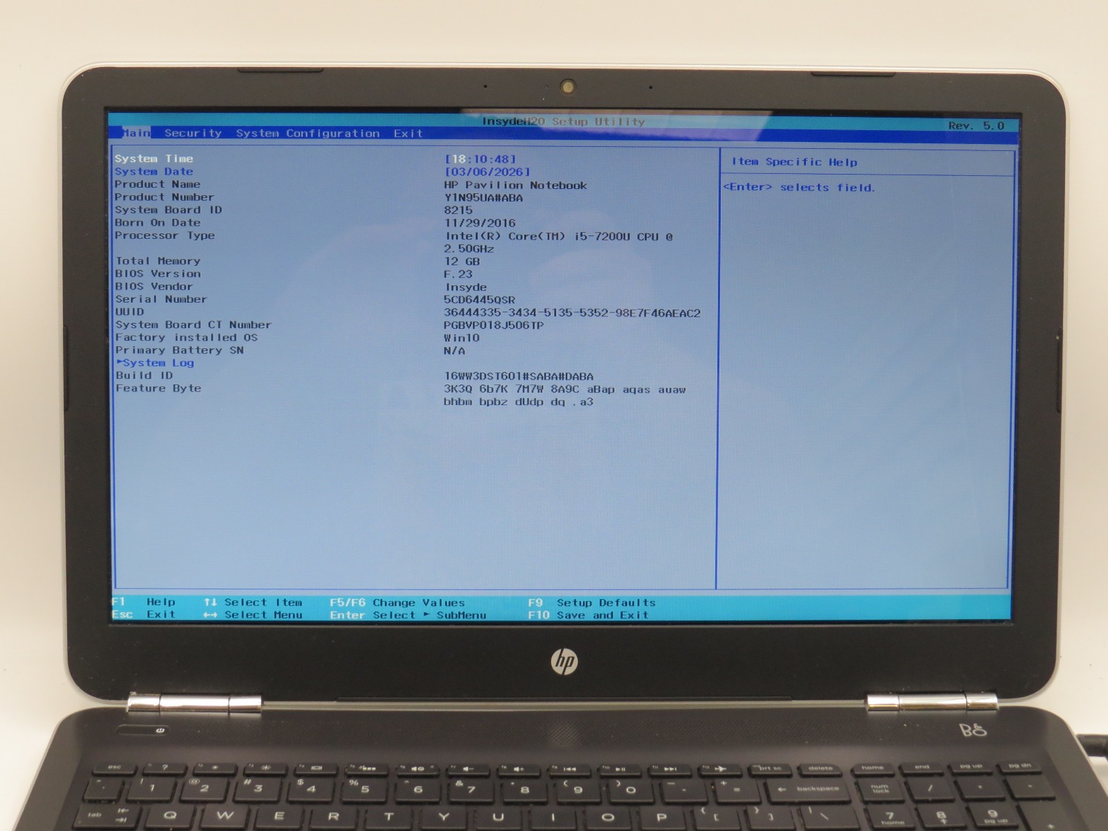 HP Pavilion | i5-7200U @ 2.5GHz | 12GB DDR4 | 15.6″ | No HD/OS/AC/Battery