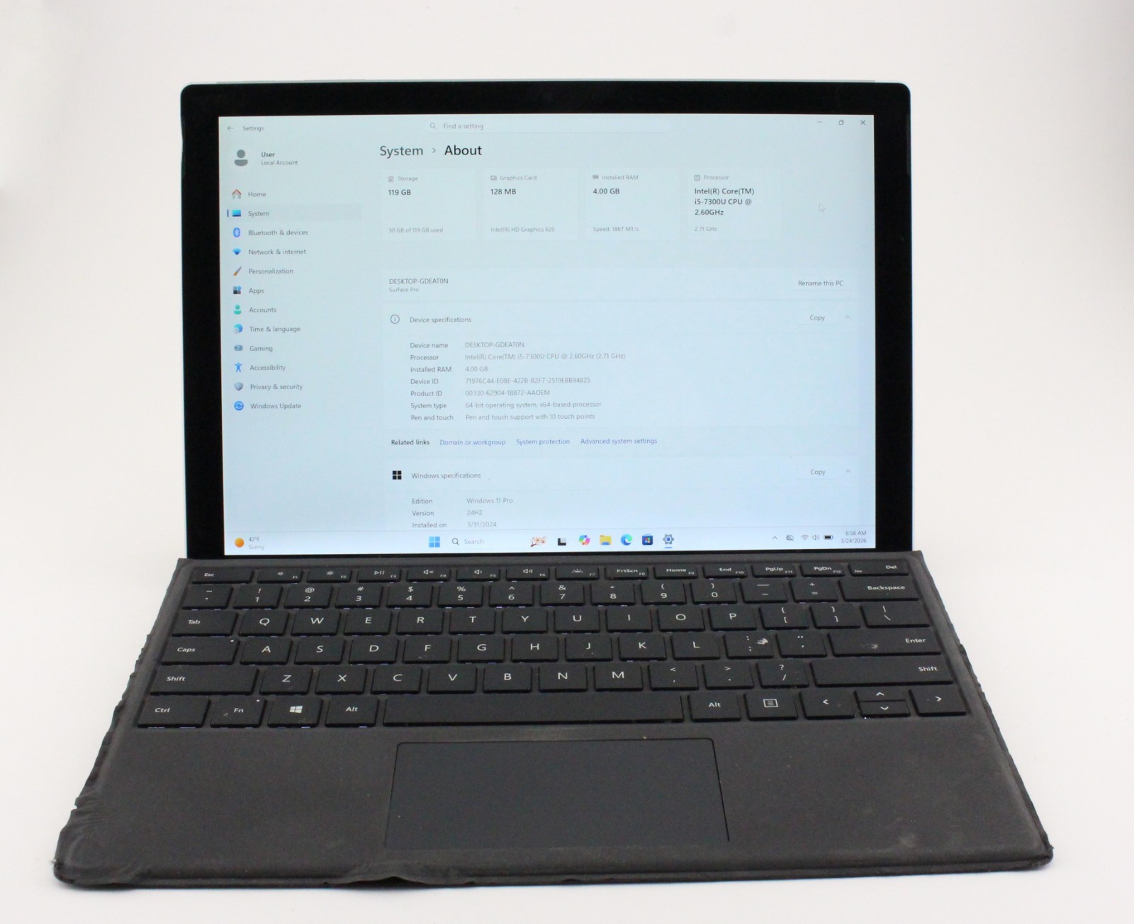 Microsoft 12.3″ Surface Pro 5 1796 4GB RAM 2.6GHz i5-7300U 128GB SSD; 6175415