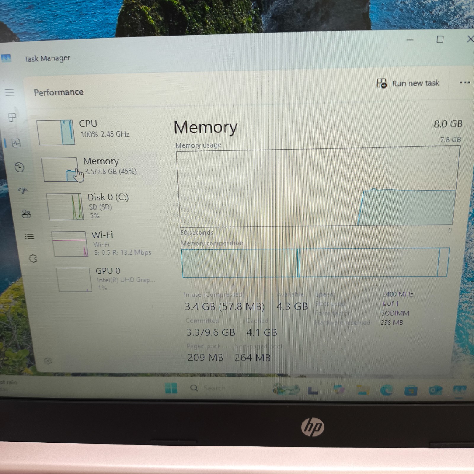 HP 14-Pink Laptop Win 11 Home 4GB / 64GB Works Great