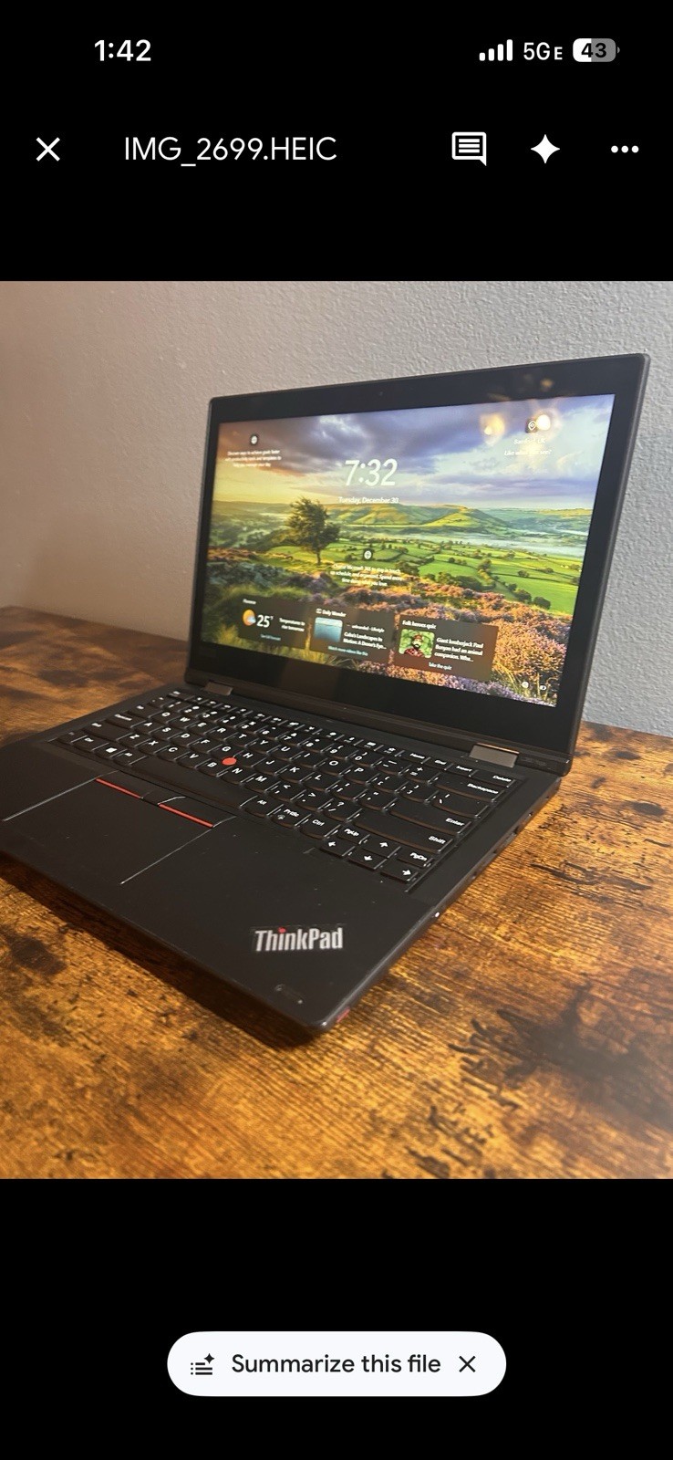 Lenovo ThinkPad L380 Yoga 14″ Laptop i5-8350U 16GB 256GB SSD Touchscreen Win 11