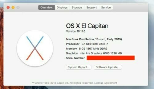 Apple MacBook Pro A1502 13.3″ Laptop – MF843LL/A (Early 2015) (Broken Screen)