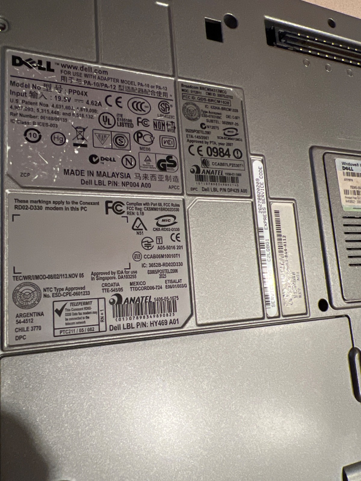 DELL Latitude D830 Duo 2.0GHz WinXP Laptop 4GB RAM 320GB CD/DVD Serial w/Charger
