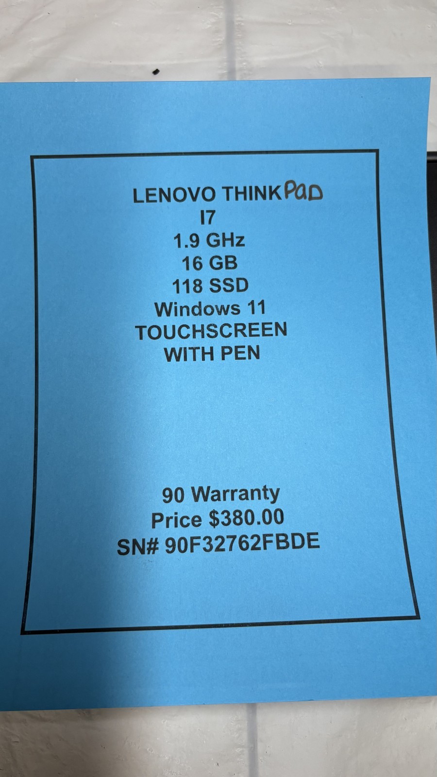 Lenovo ThinkPad X390 Yoga i7 16GB 128GB SSD Touchscreen Pen Win 11