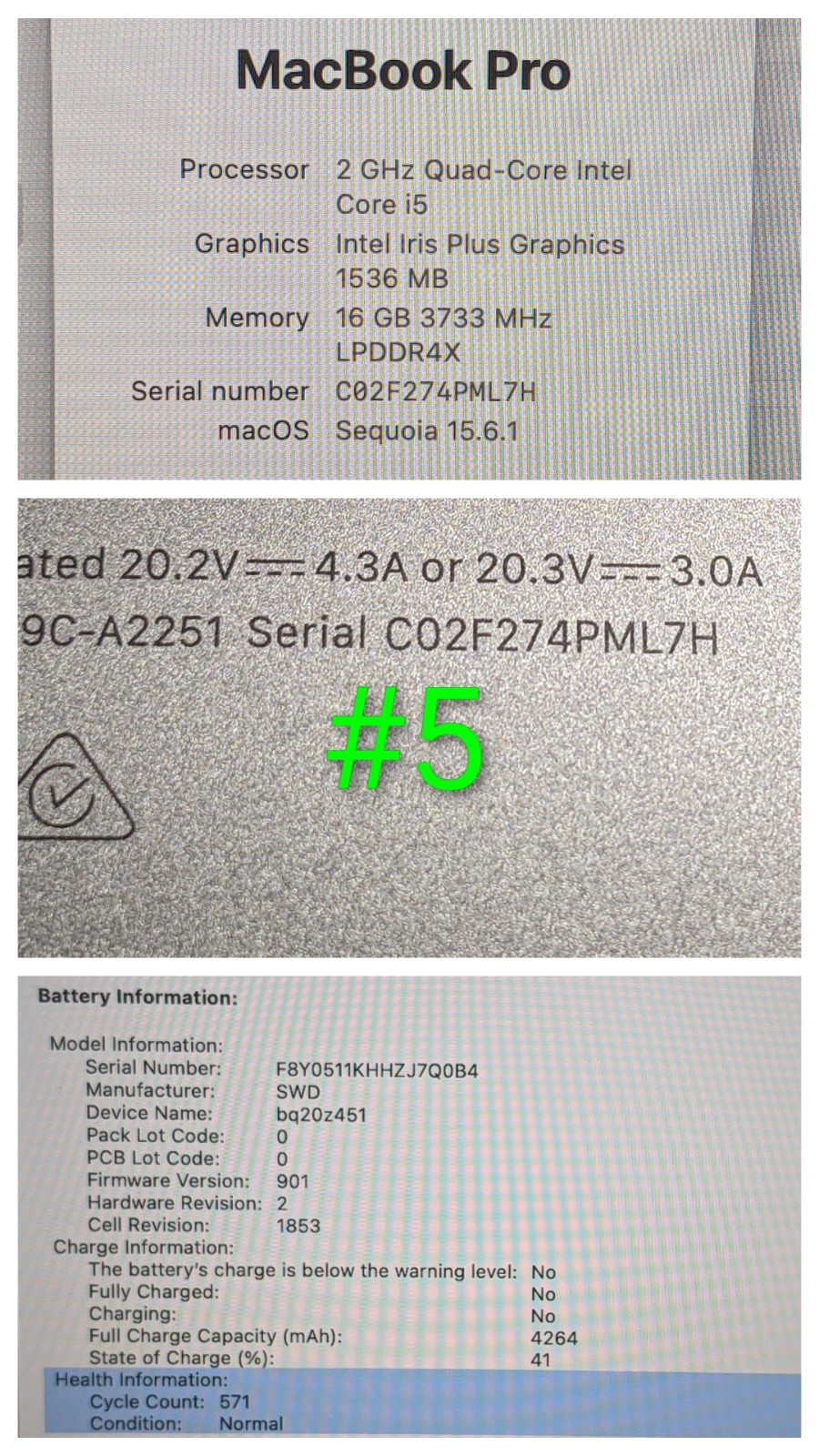 Apple MacBook Pro 13″ A2251 (2020) i5-1038NG7 2GHz 16GB 512GB SSD Sequoia +PA