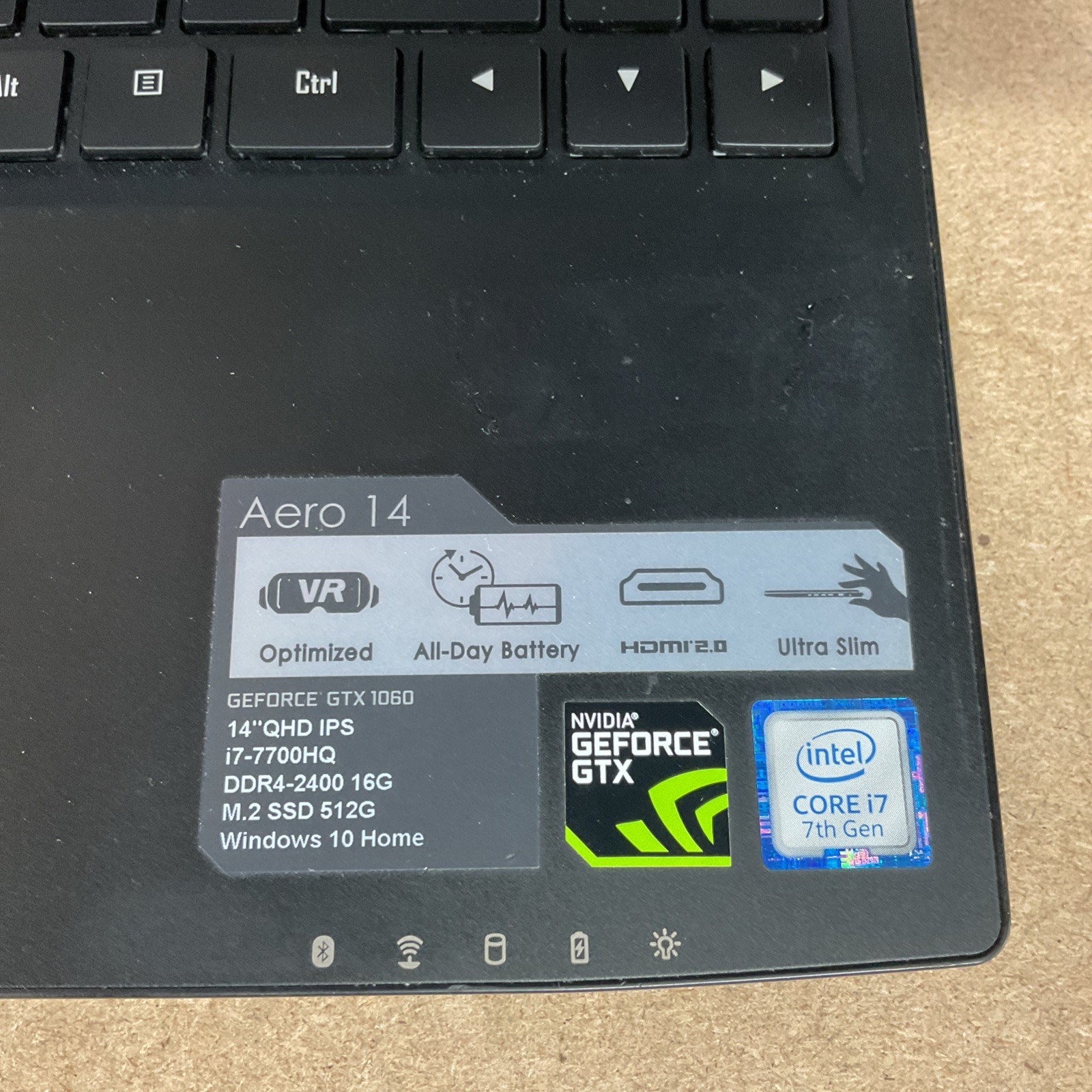 Gigabyte Aero 14 Laptop GeForce GTX 1060 Intel Core i7-7700HQ – Tested Working