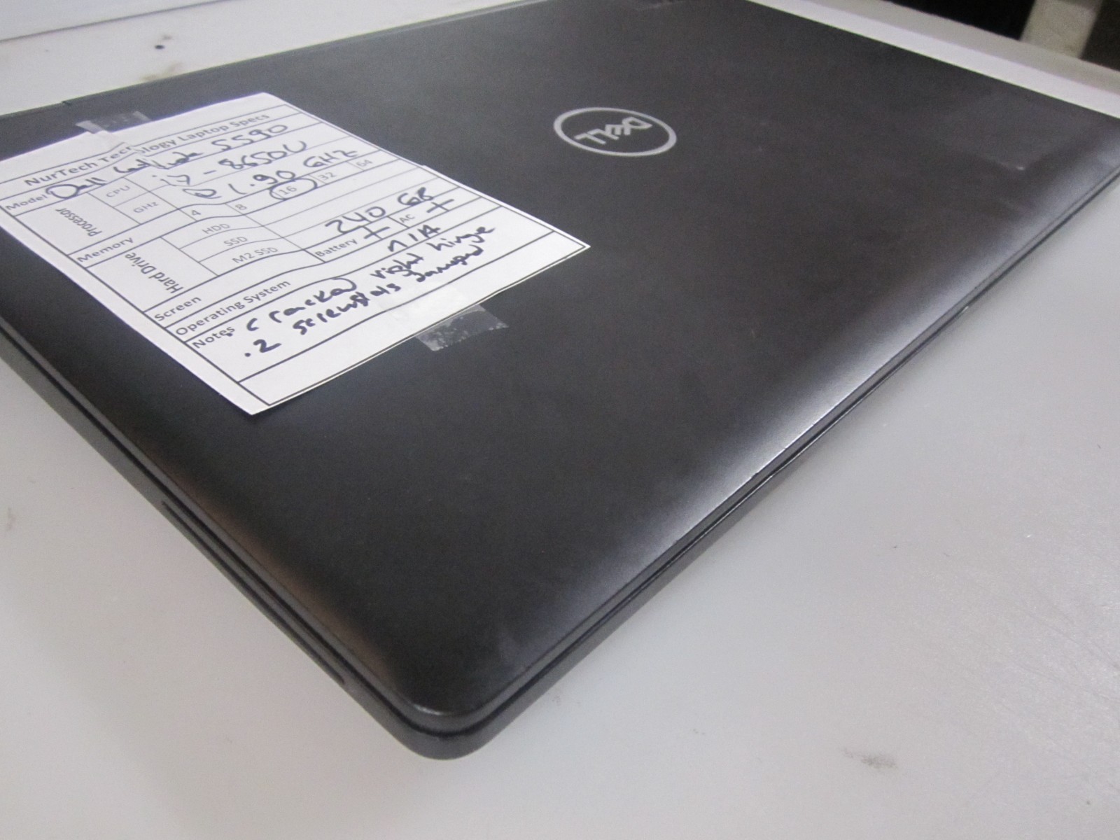 Dell Latitude 5590 i7-8650U 1.9GHz 16GB 240GB m2SSD NO OS Laptop +AC READ=