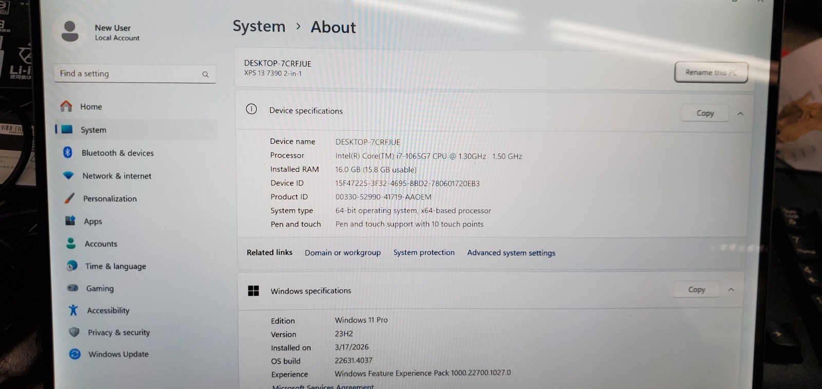 Dell XPS 13 7390 2-in-1 Laptop i7-10th Gen 16GB RAM 256GB SSD BIOS Locked