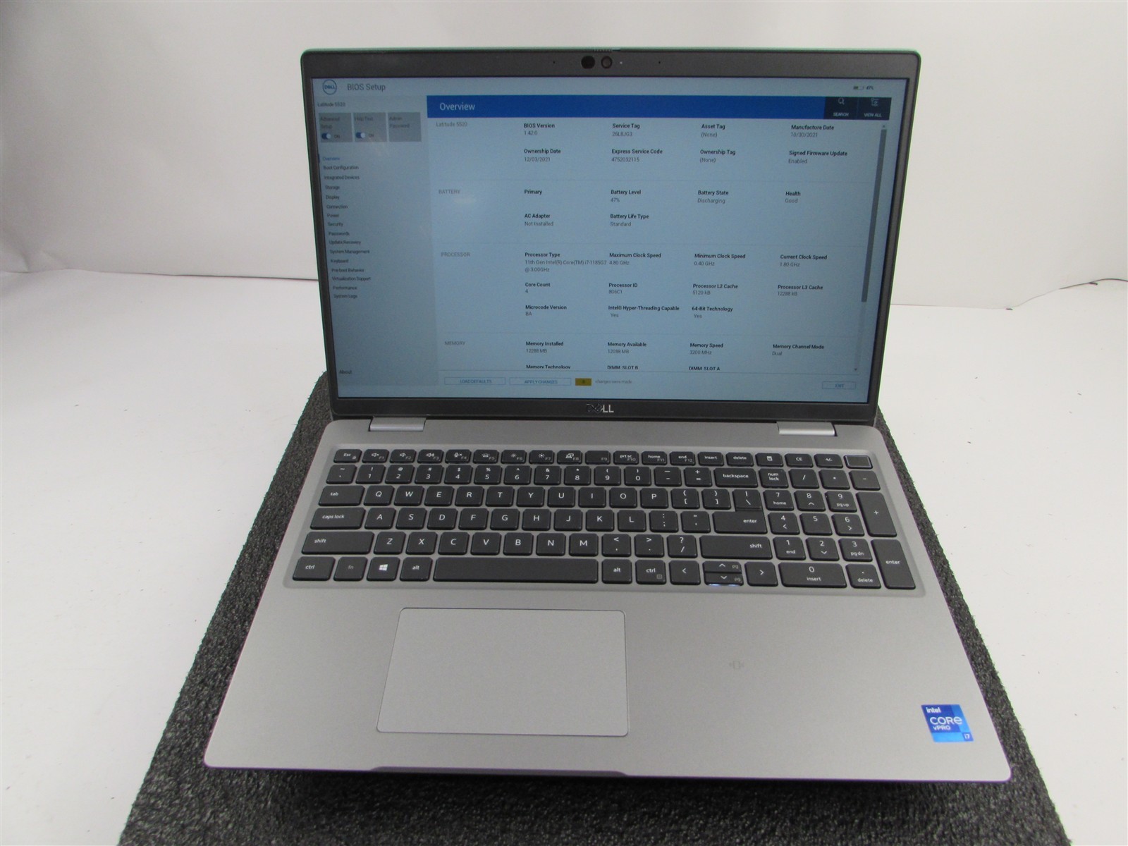 DELL LATITUDE 5520 1920X1080 FHD CORE I7-1185G7 NO SSD 4GB RAM NO O.S